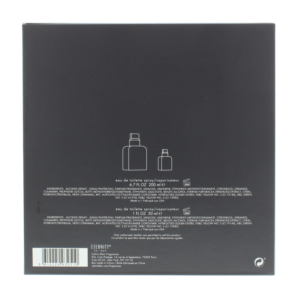Calvin Klein Eternity For Men Eau de Toilette 2 Pieces Gift Set
