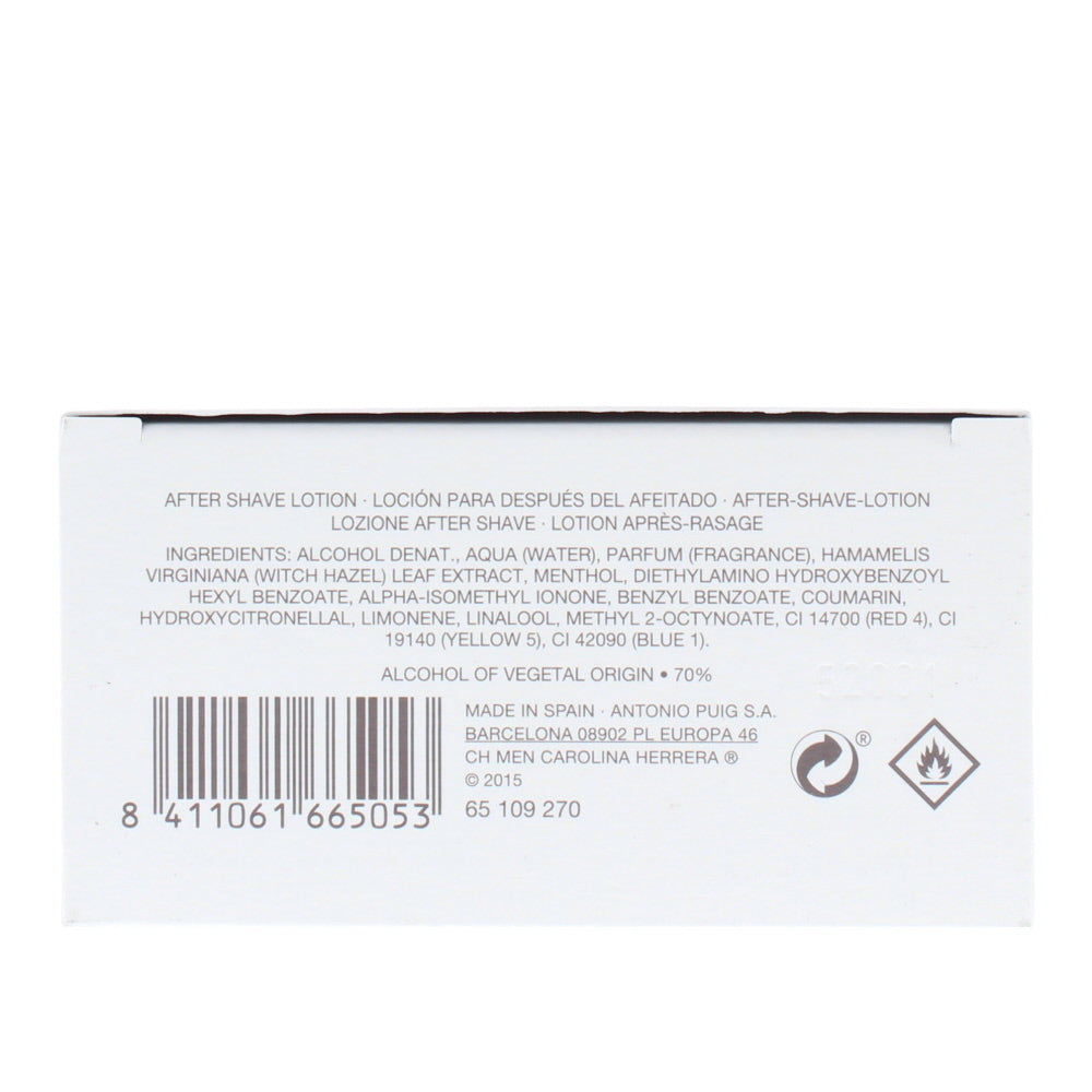 Carolina Herrera Ch Men Aftershave 100ml - Ingredients
