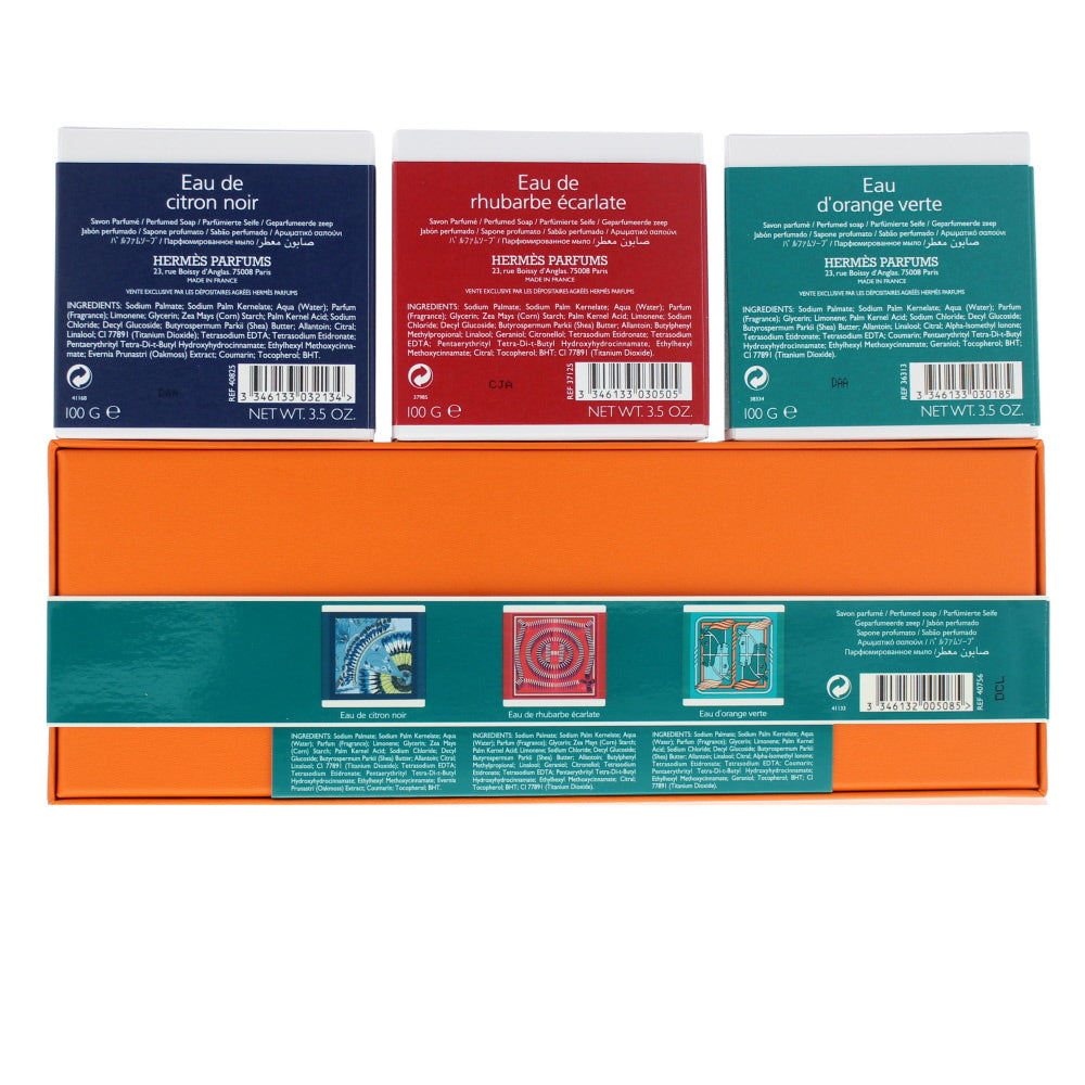 Hermès Collection Colognes Perfumed Soaps Bath & Body 3 Pieces Gift Set