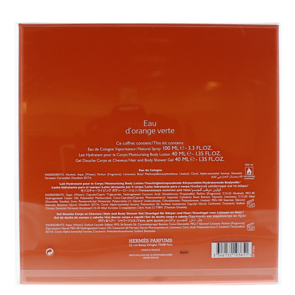 Hermès Eau D'orange Verte Eau de Cologne 3 Pieces Gift Set