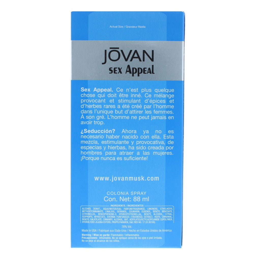 Jovan Sex Appeal Eau de Cologne 88ml
