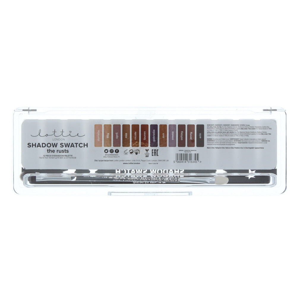 Lottie London Shadow Swatch The Rusts Eye Shadow Palette