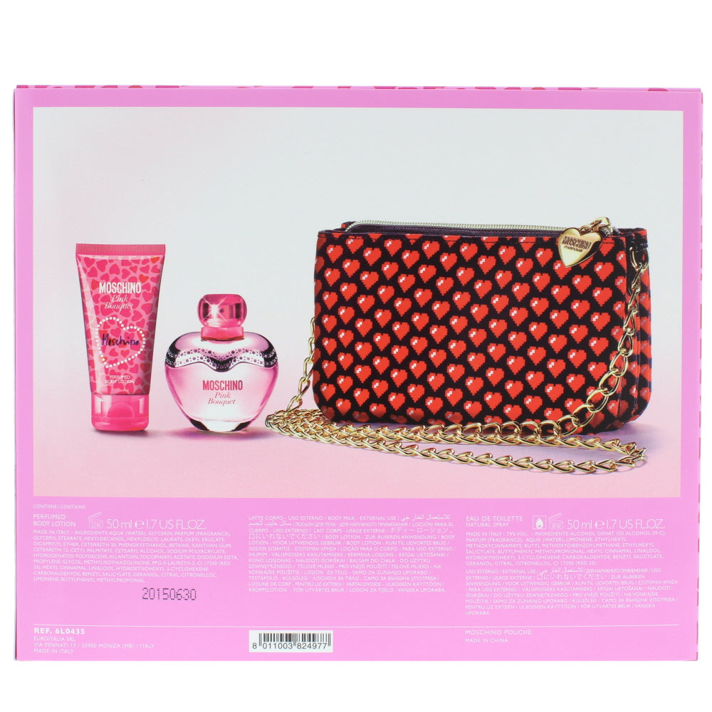 Moschino Pink Bouquet Eau de Toilette 3 Pieces Gift Set