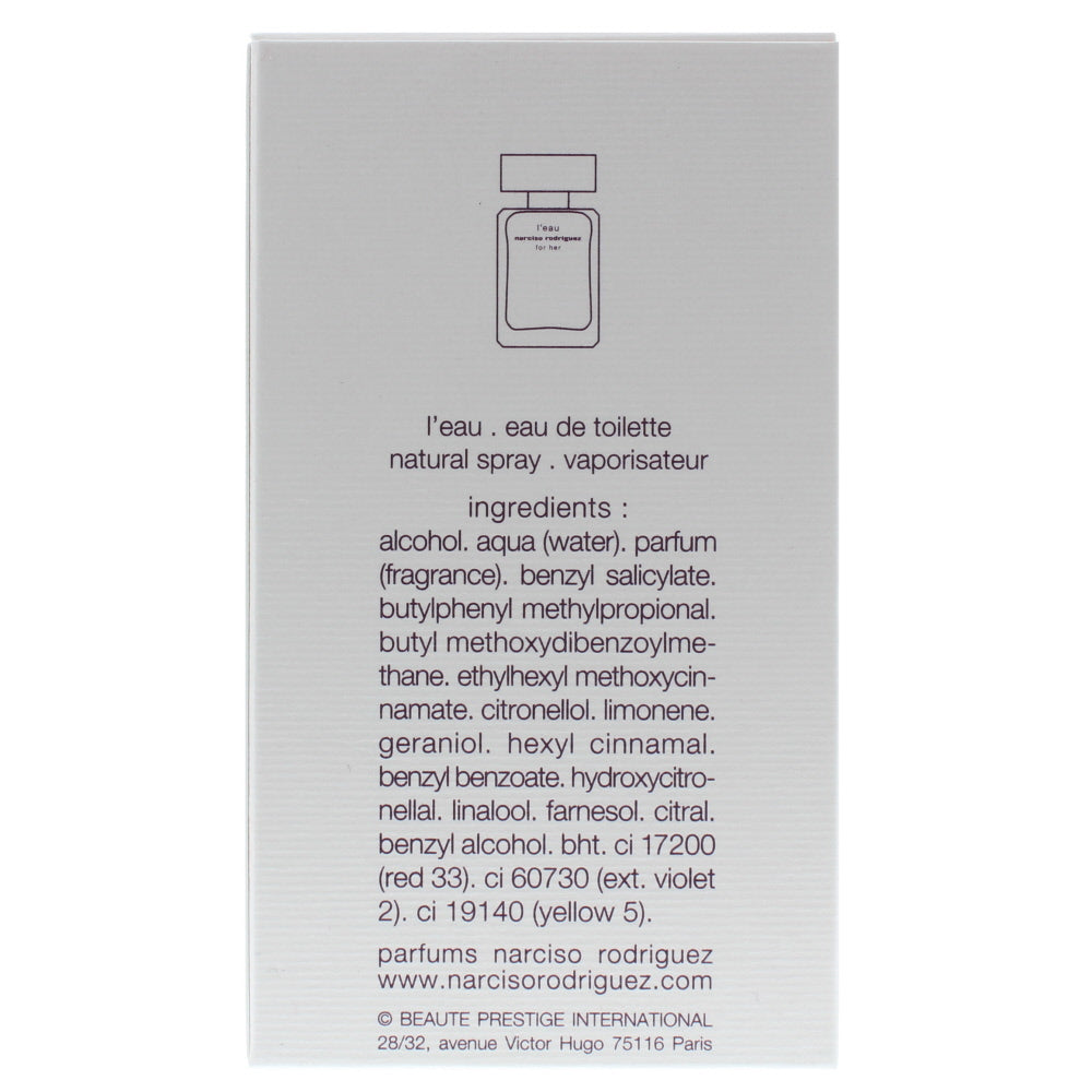 Narciso Rodriguez L'eau For Her Eau de Toilette 30ml - Ingredients