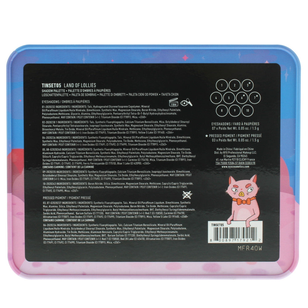 Nyx Nyx Professional Makeup Land Of Lollies Eye Shadow Palette 10 x 1.5g