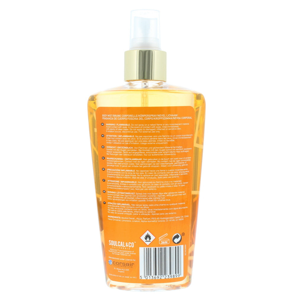 Soulcal & Co Island Escape Mango & Passion Flower Body Mist 236ml - Ingredients