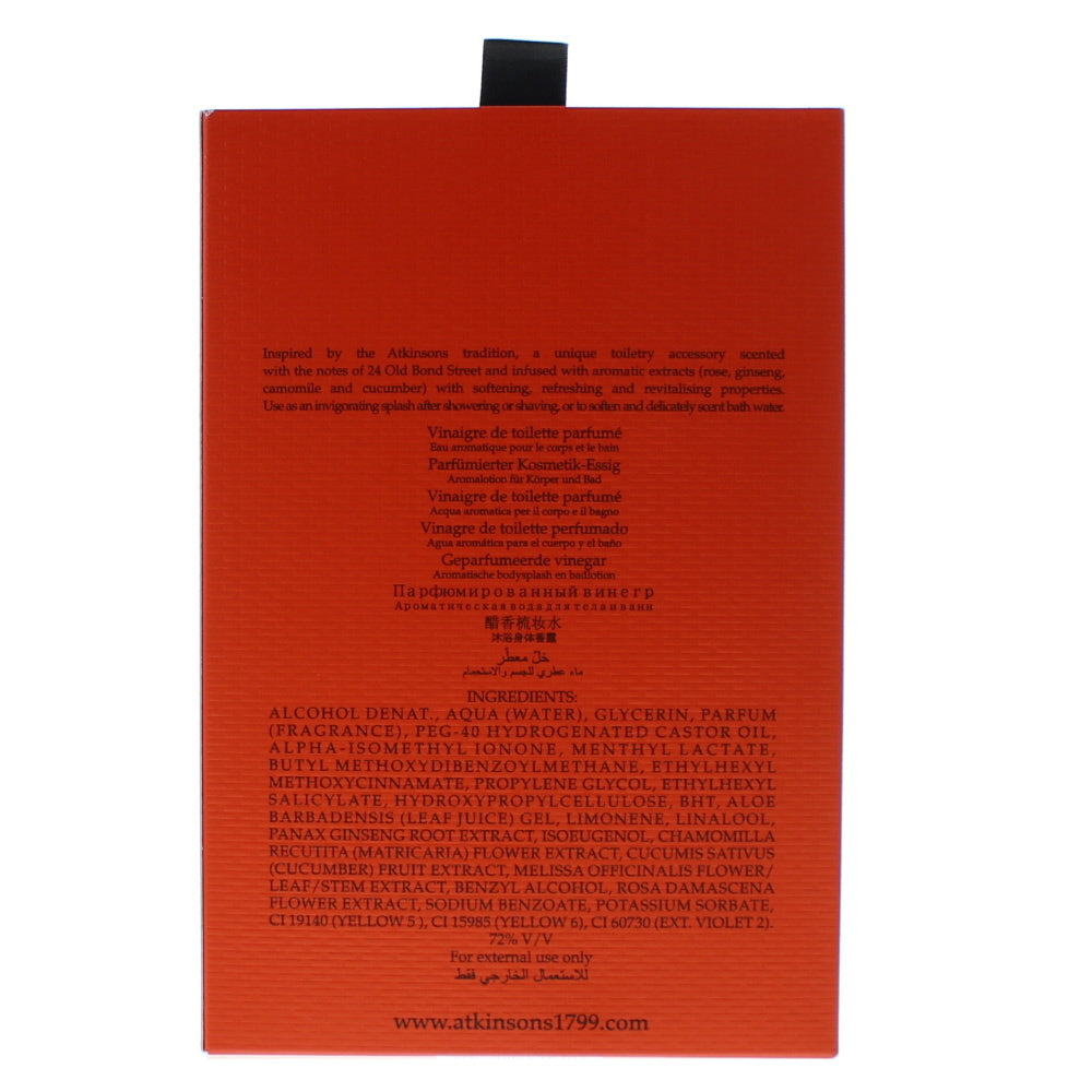 Atkinsons 24 Old Bond Street Perfumed Toilet Vinegar 100ml