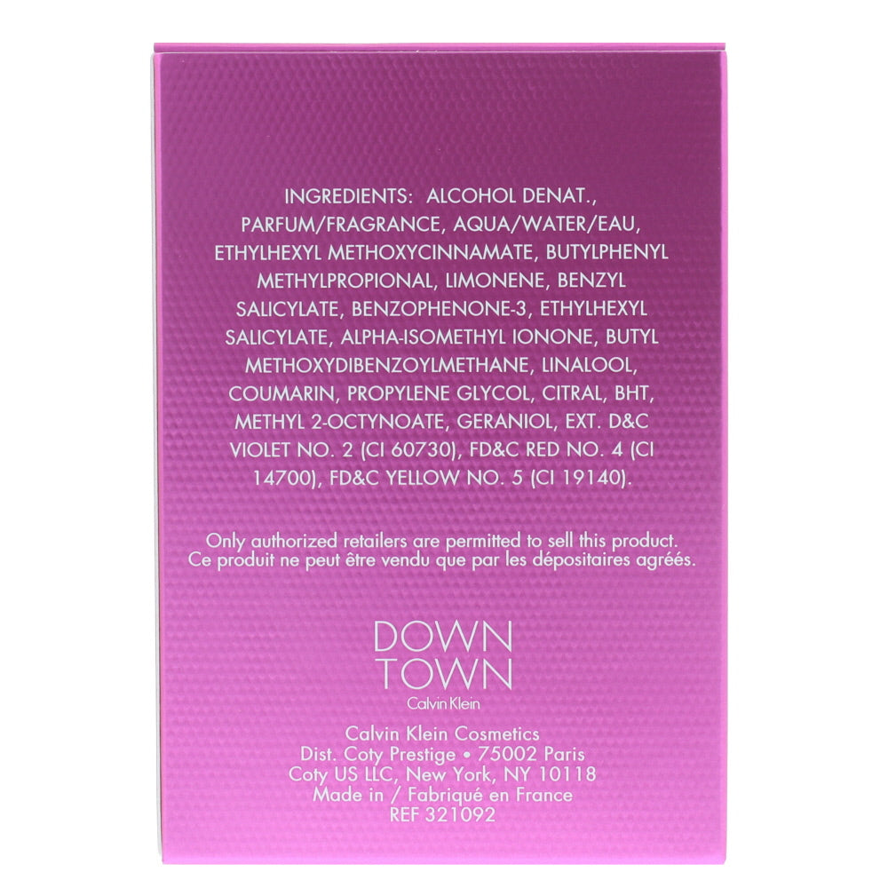 Calvin Klein Downtown Eau de Parfum 50ml - Ingredients