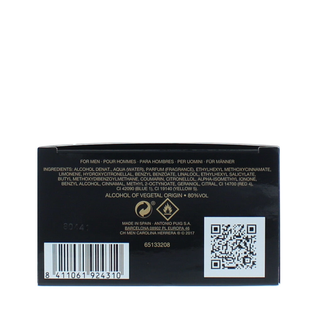 Carolina Herrera Ch Men Limited Edition Eau de Parfum 100ml - Ingredients