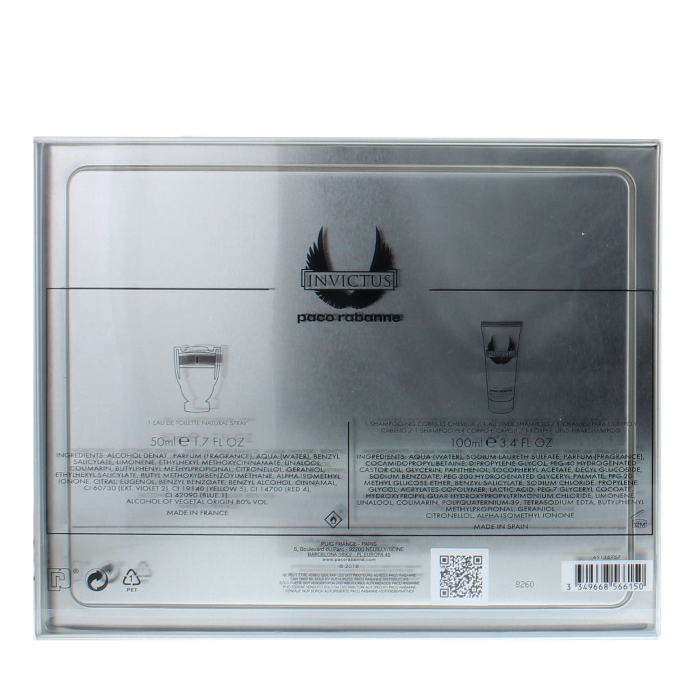 Paco Rabanne Invictus Eau de Toilette 2 Pieces Gift Set