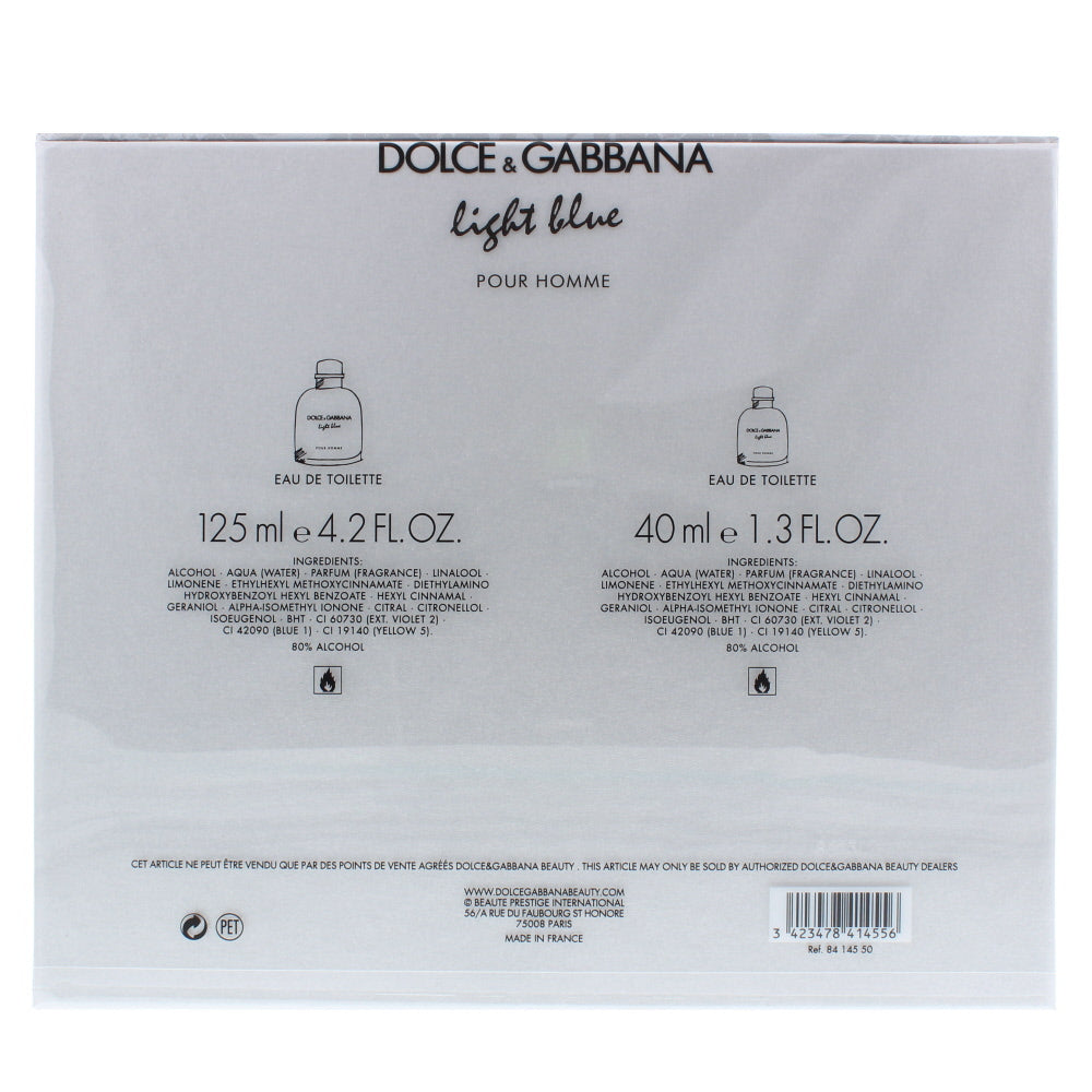Dolce & Gabbana Light Blue Pour Homme Eau de Toilette 2 Pieces Gift Set
