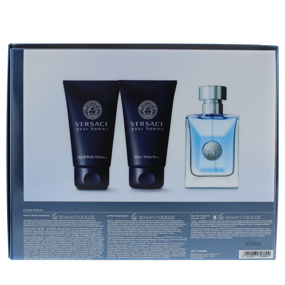 Versace Pour Homme Eau de Toilette 3 Pieces Gift Set