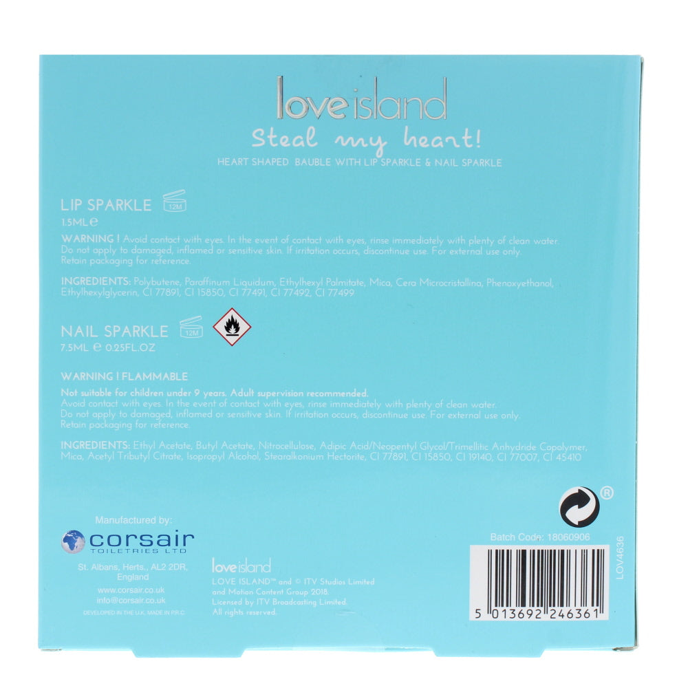 Love Island Steal My Heart! Cosmetic Set 3 Pieces Gift Set - Ingredients