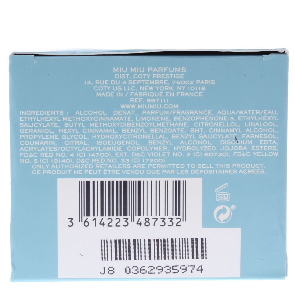 Miu Miu L'eau Rosée Eau de Toilette 100ml - Ingredients
