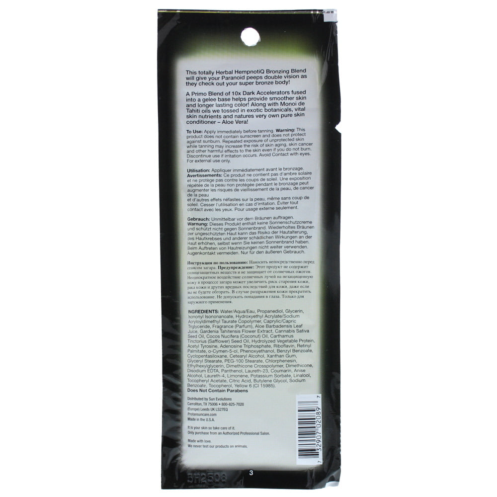 Pro Tan Radically Hemp Tanning Accelerator 22ml - Ingredients