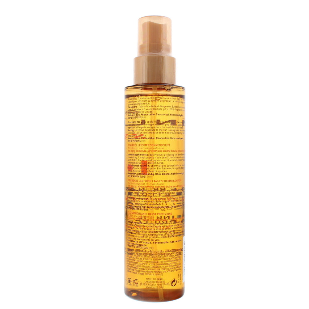 Nuxe Sun Low Protection Spf 10 Tanning Oil 150ml