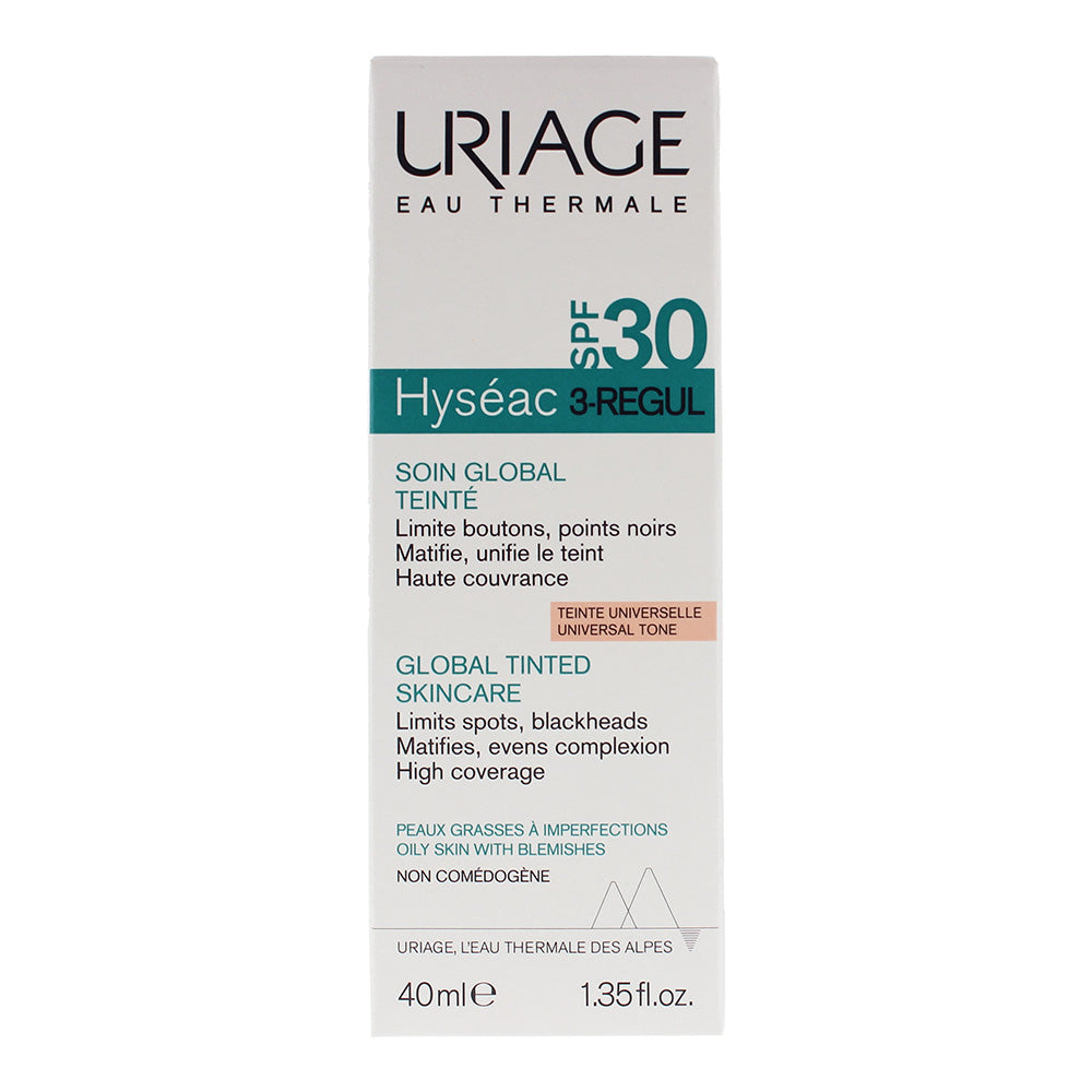 Uriage Hyséac 3-Regul Global Tinted Skincare SPF 30 Universal Tone Cream 40ml - Box