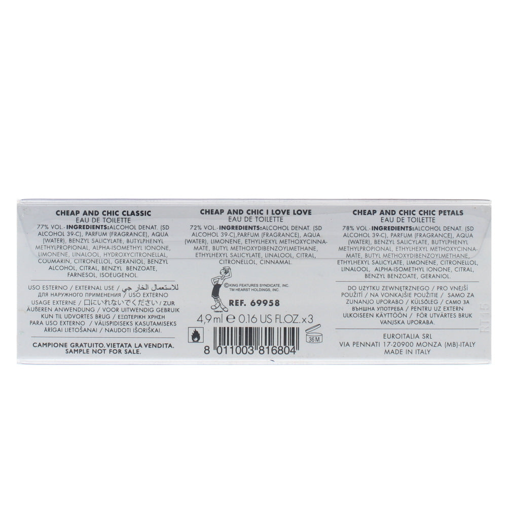 Moschino Cheap And Chic Miniatures 3 Pieces Gift Set