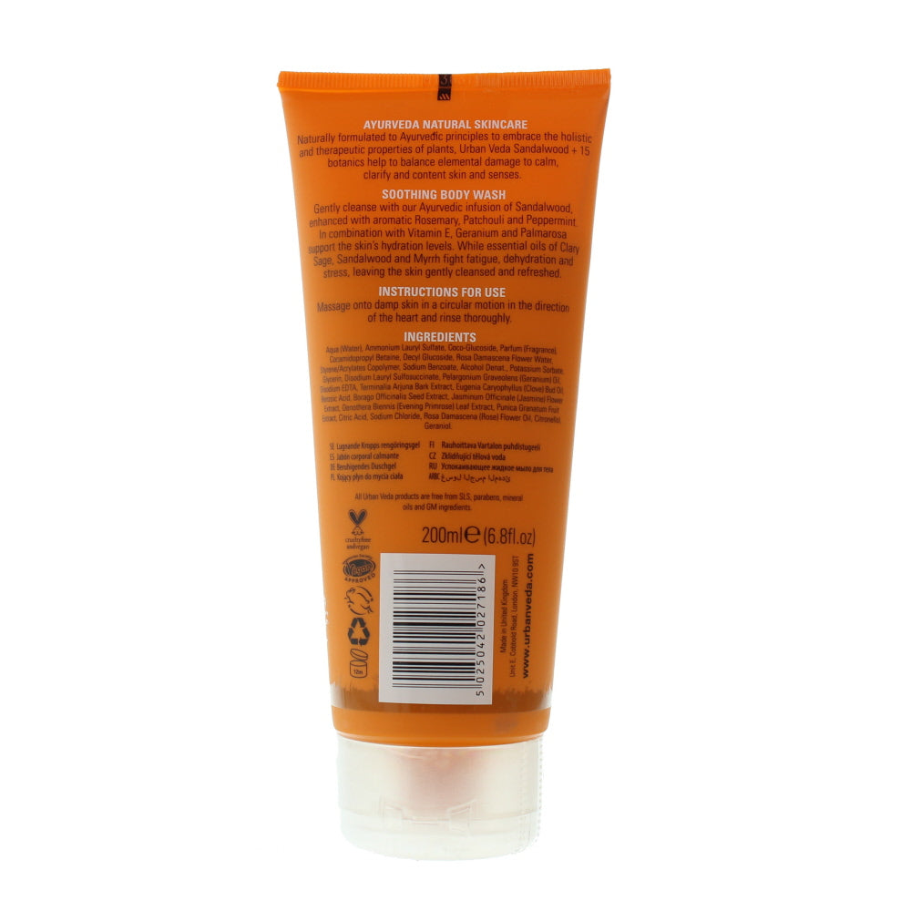 Urban Veda Soothing Body Wash 200ml - Ingredients