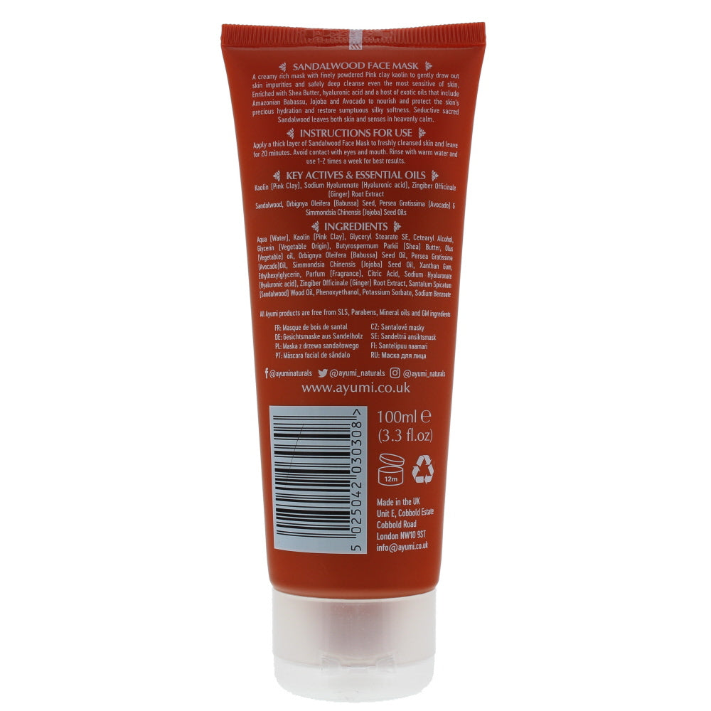 Ayumi Sandalwood & Pink Clay Dry & Sensitive Skin Face Mask 100ml