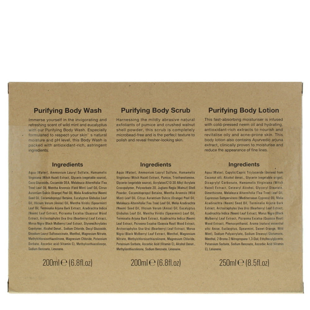 Urban Veda Purifying Body Ritual Bodycare Set 3 Pieces Gift Set - Ingredients