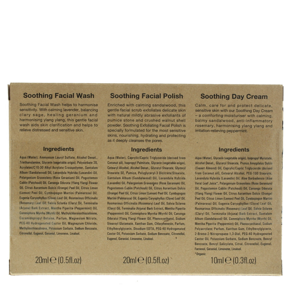 Urban Veda Soothing Face Ritual  Travel Set Skincare Set 3 Pieces Gift Set - Ingredients