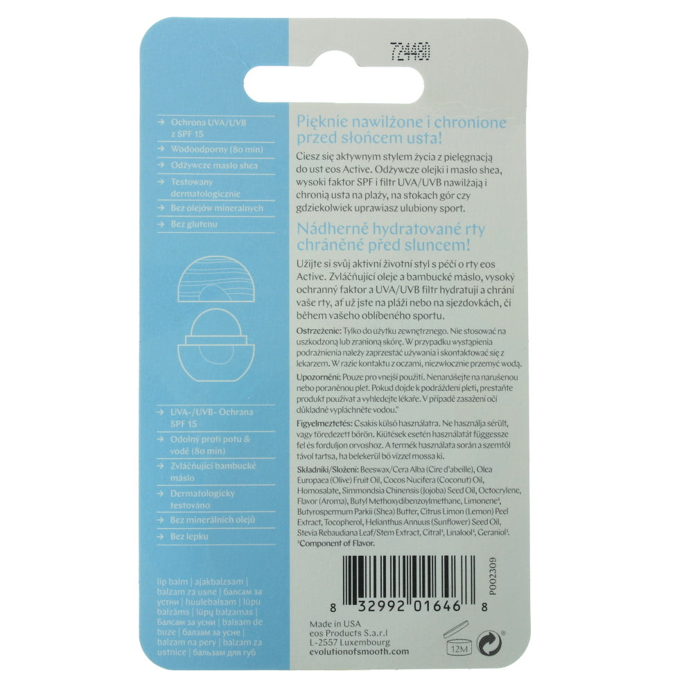 Eos Active Lemon Twist With Spf 15 Lip Balm 7g