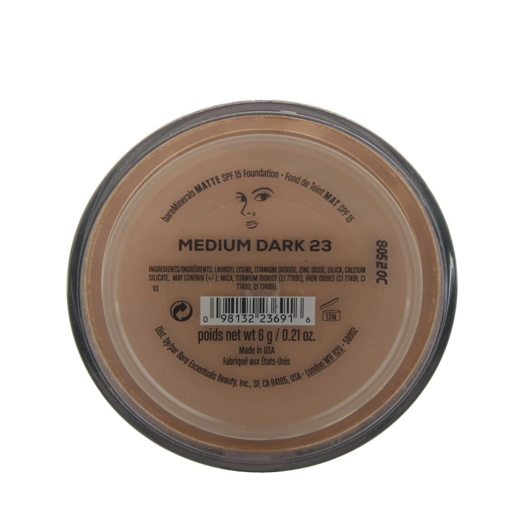 Bare Minerals Matte Spf 15 23 Medium Dark Foundation 6g - Ingredients