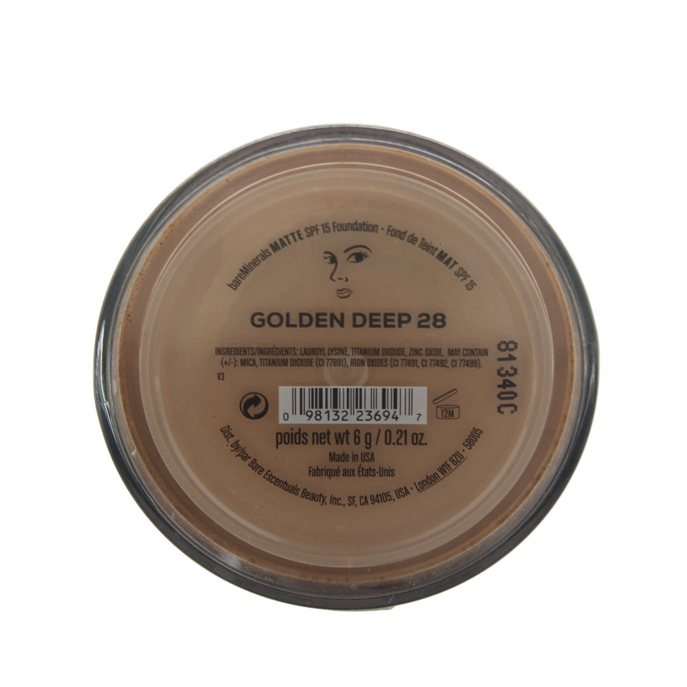 Bare Minerals Matte Spf15 28 Golden Deep Foundation 6g - Ingredients