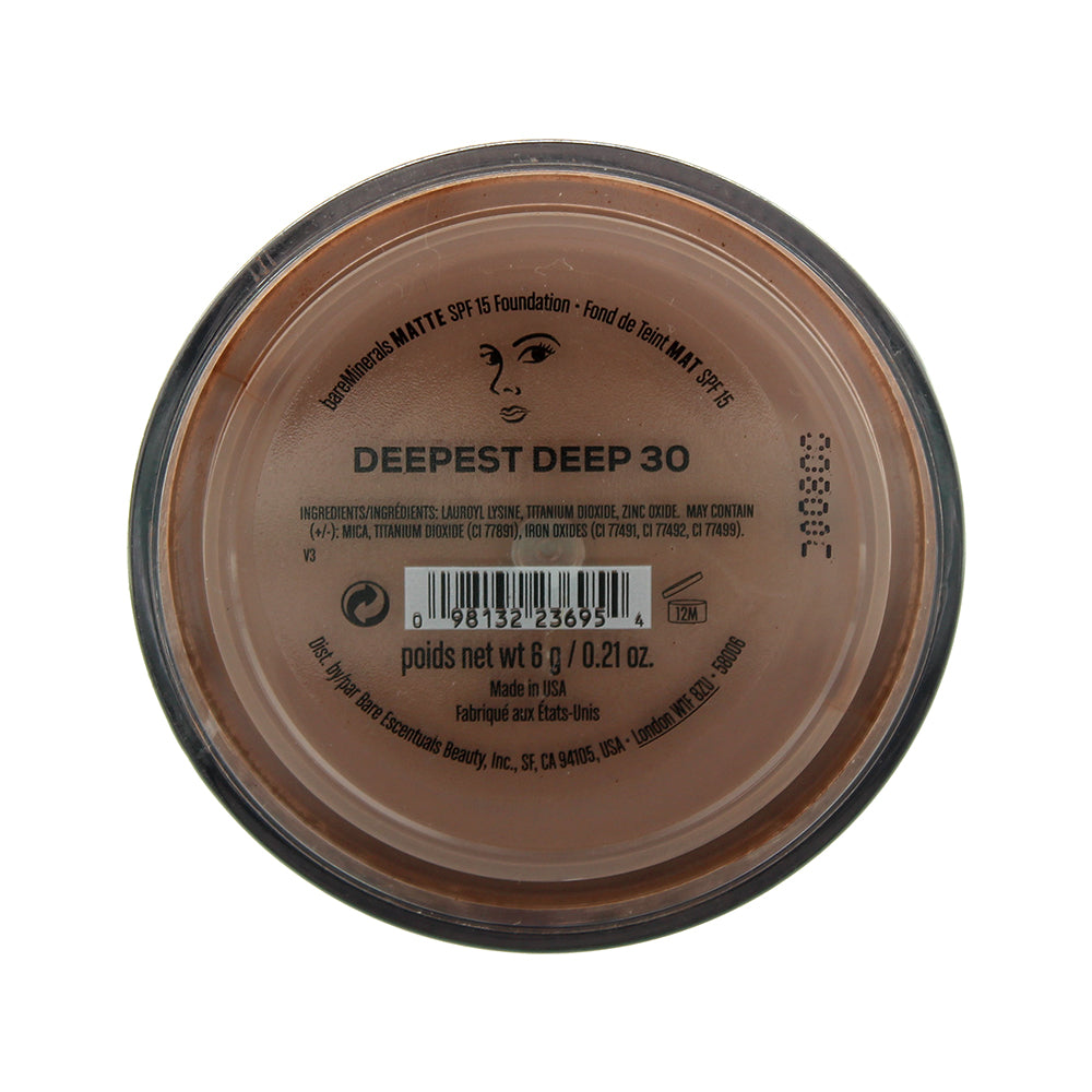 Bare Minerals Matte Spf 15 30 Deepest Deep Foundation 6g - Ingredients