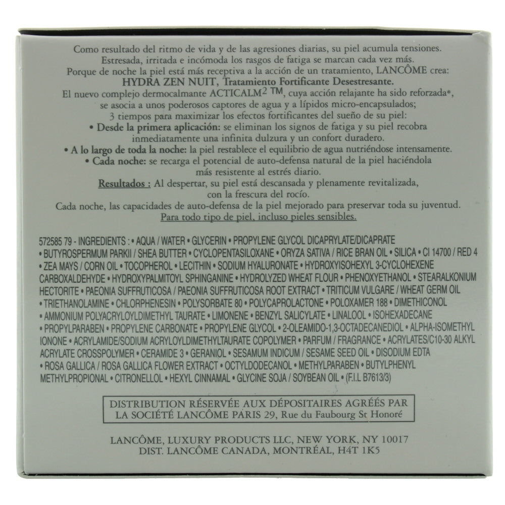 Lancôme Hydra Zen Nuit De-Stressing Recharging Moisturiser Night Cream 50ml
