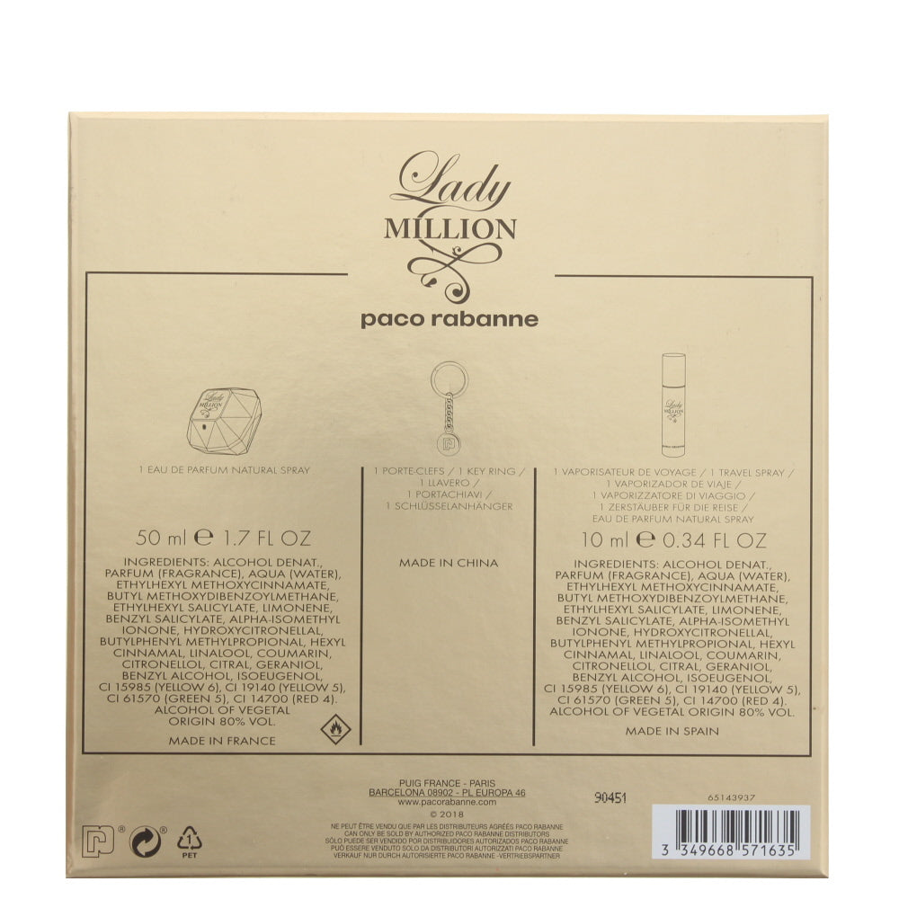Paco Rabanne Lady Million Eau de Parfum 3 Pieces Gift Set