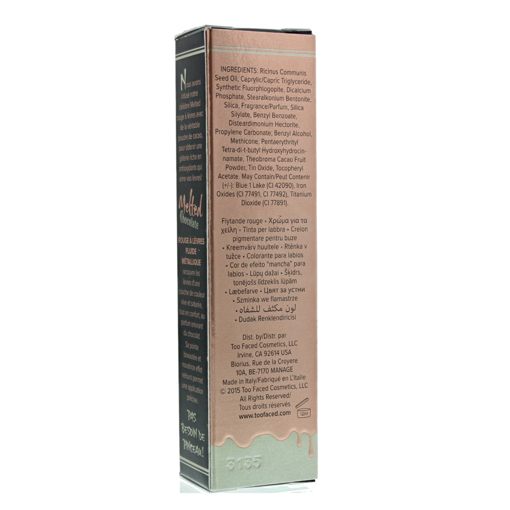 Too Faced Melted Chocolate Liquified Metallic Diamonds Lipstick 12ml - Ingredients
