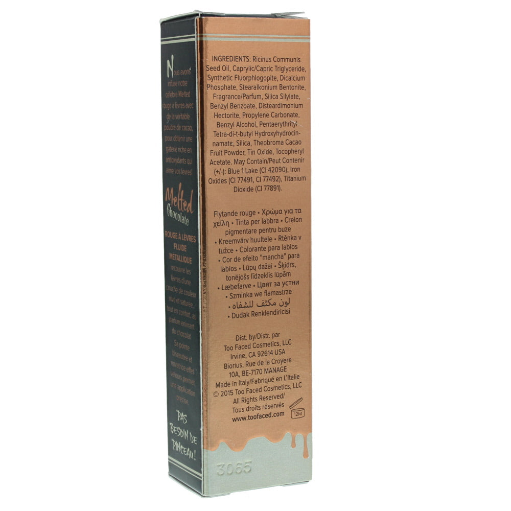 Too Faced Melted Chocolate Liquified Metallic Candy Bar Lipstick 12ml - Ingredients
