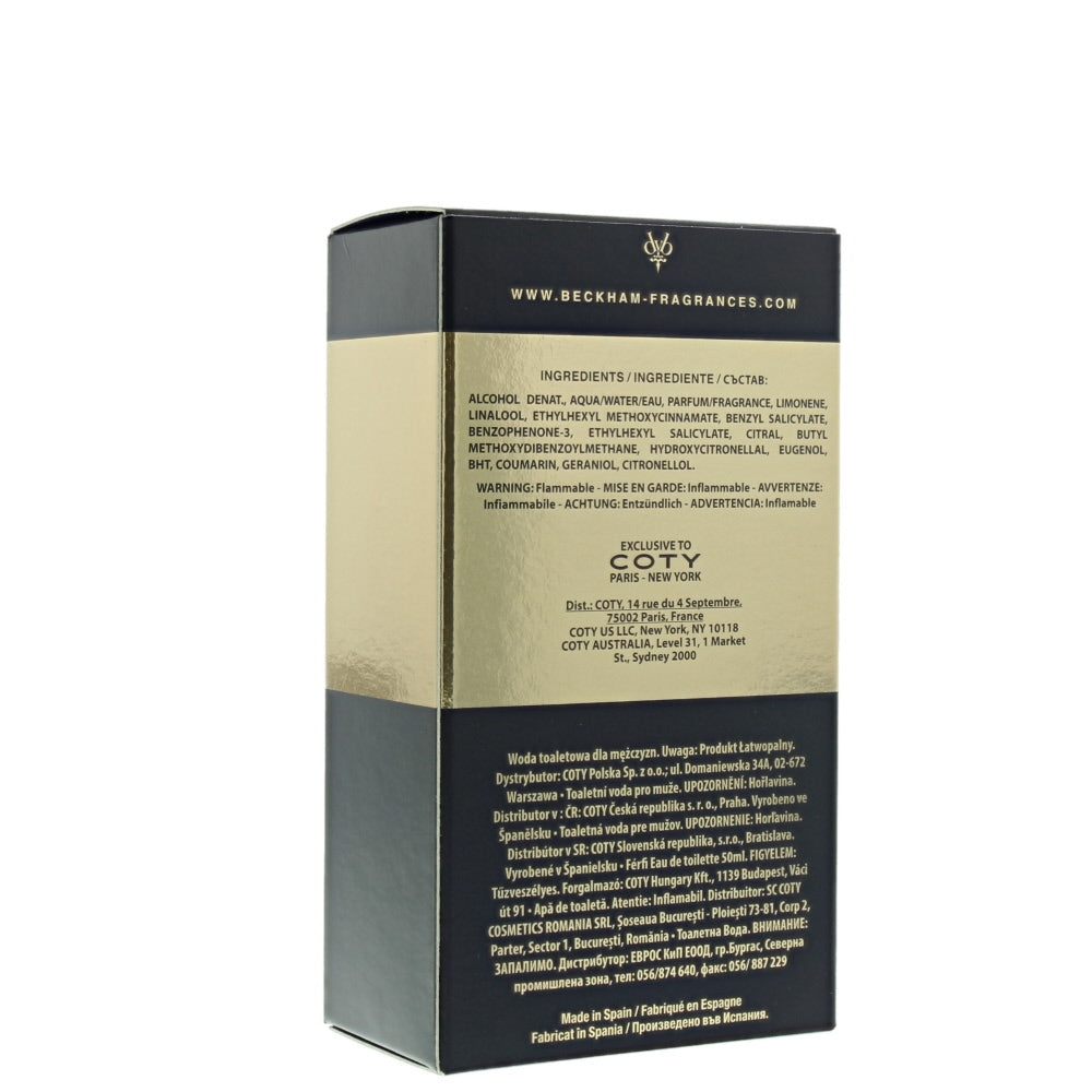 David Beckham Instinct Gold Edition Eau de Toilette 50ml - Ingredients