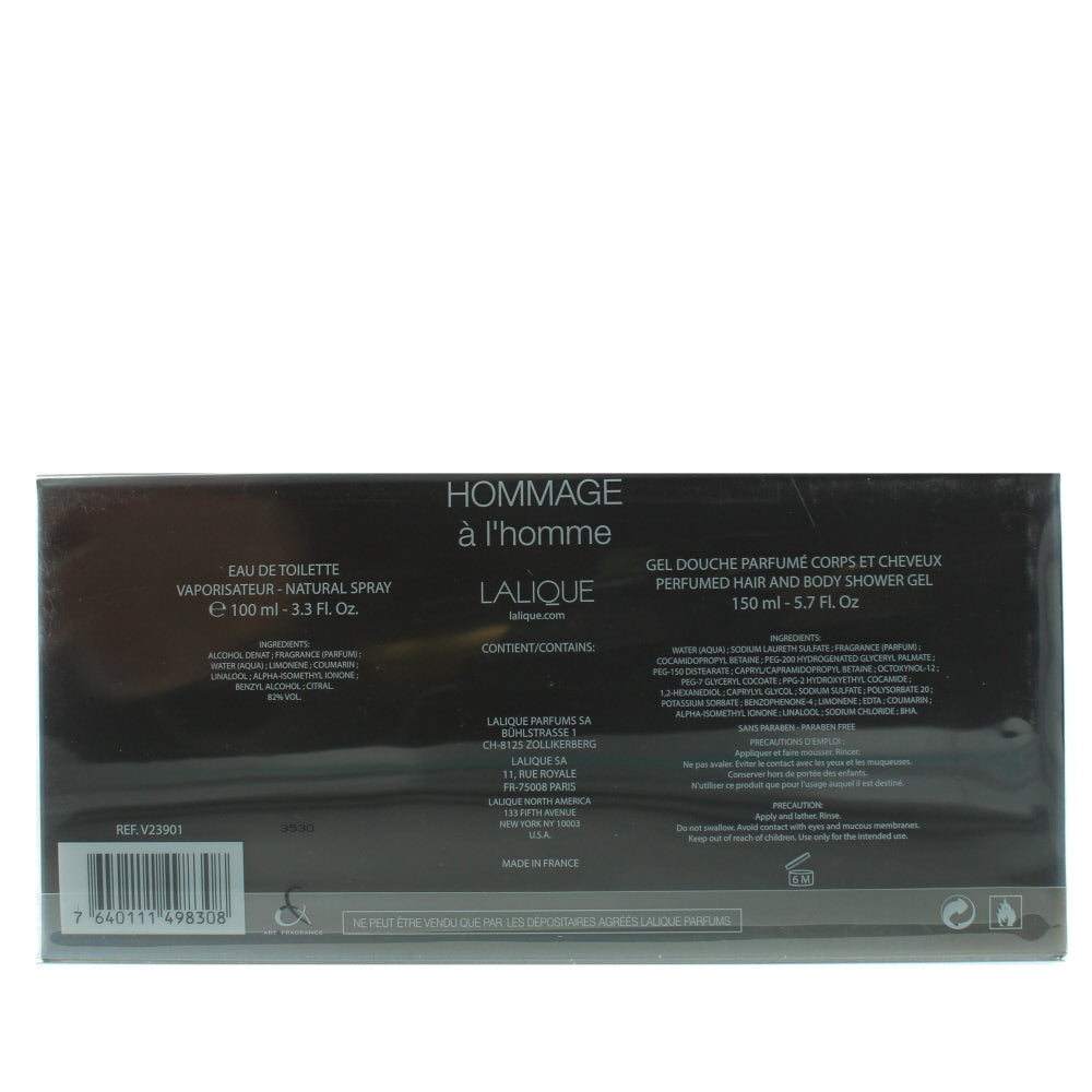 Lalique Hommage À L'homme Eau de Toilette 2 Pieces Gift Set