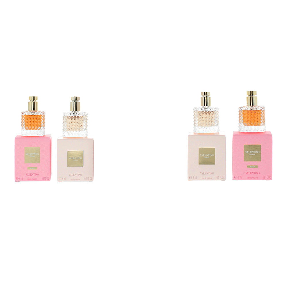 Valentino Donna Miniatures Gift Set : Donna Eau de Parfum X 2 6ml - Donna Acqua  - Product