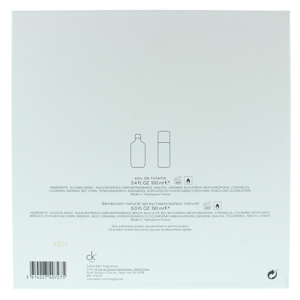 Calvin Klein Ck One Eau de Toilette 2 Pieces Gift Set