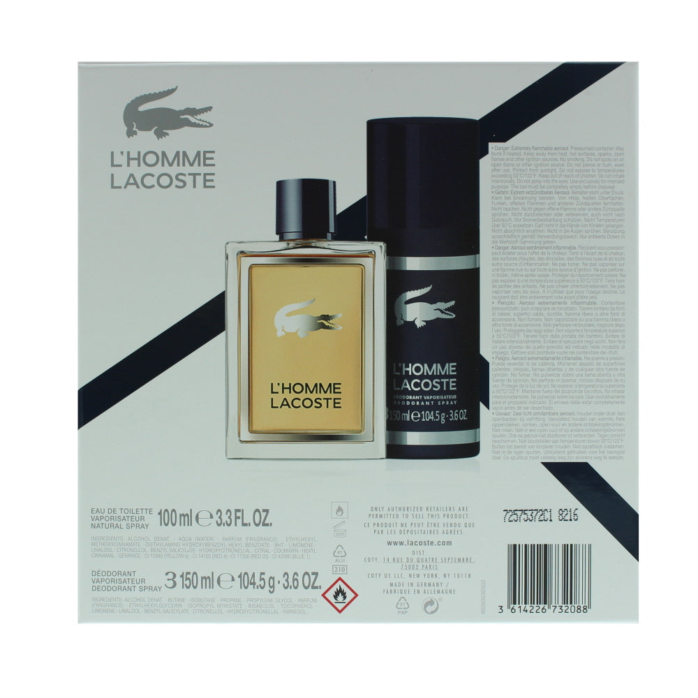 Lacoste L'homme Eau de Toilette 2 Pieces Gift Set