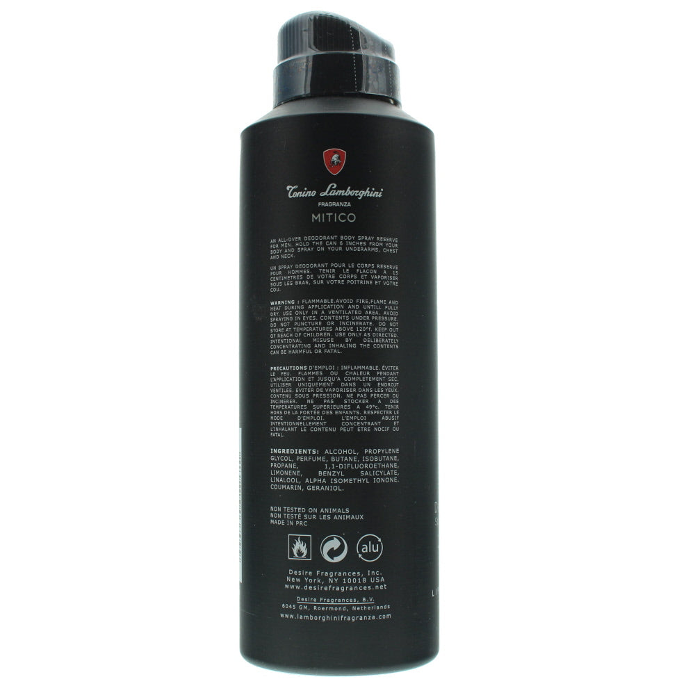 Tonino Lamborghini Mitico Deodorant Spray 200ml - Ingredients