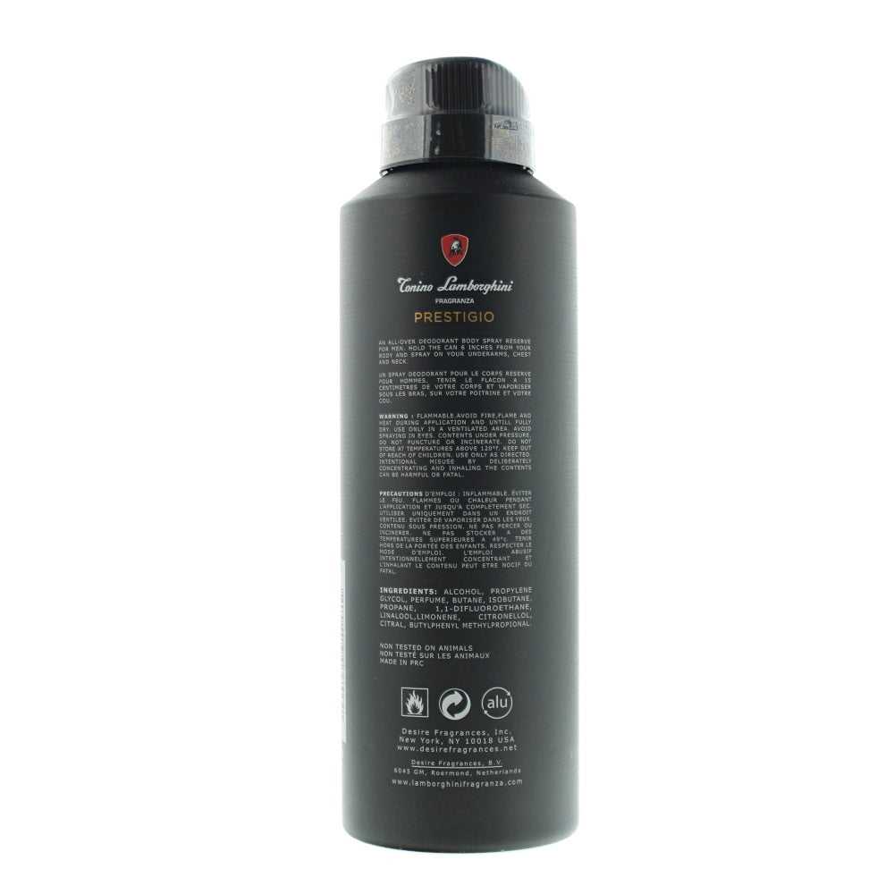 Tonino Lamborghini Prestigio Deodorant Spray 200ml - Ingredients