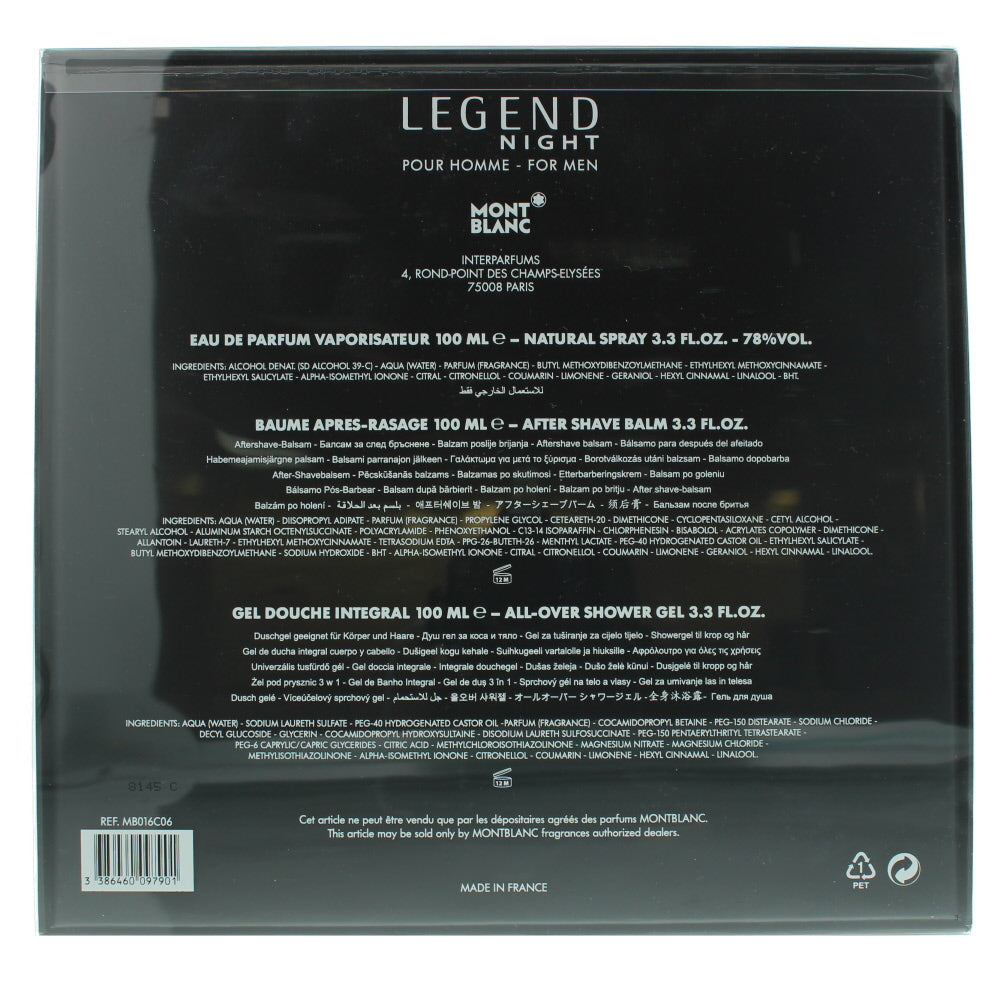 Montblanc Legend Night Eau de Parfum 3 Pieces Gift Set
