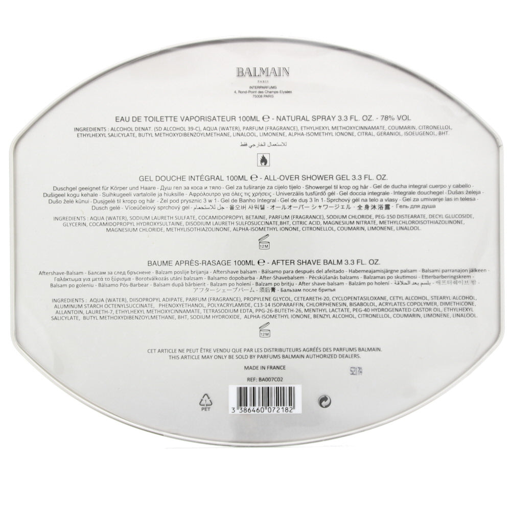 Balmain Homme Eau de Toilette 3 Pieces Gift Set