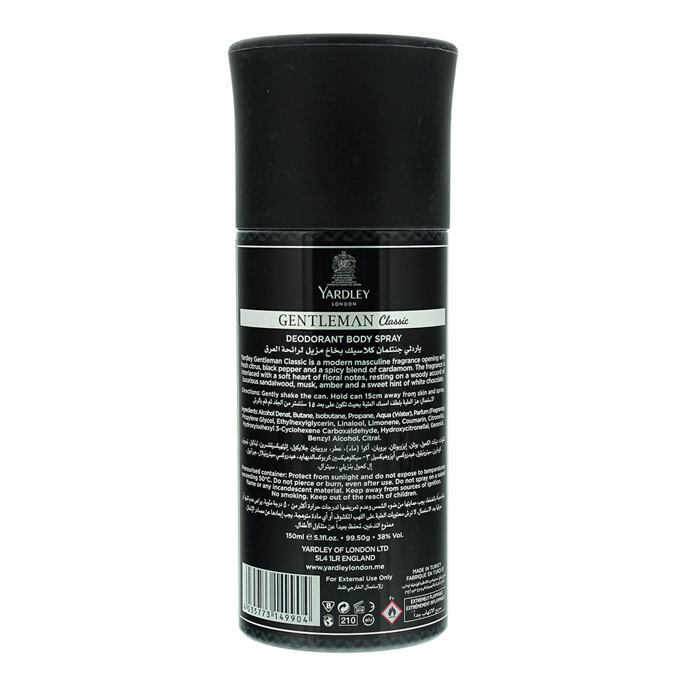 Yardley Gentleman Classic Body Spray 150ml