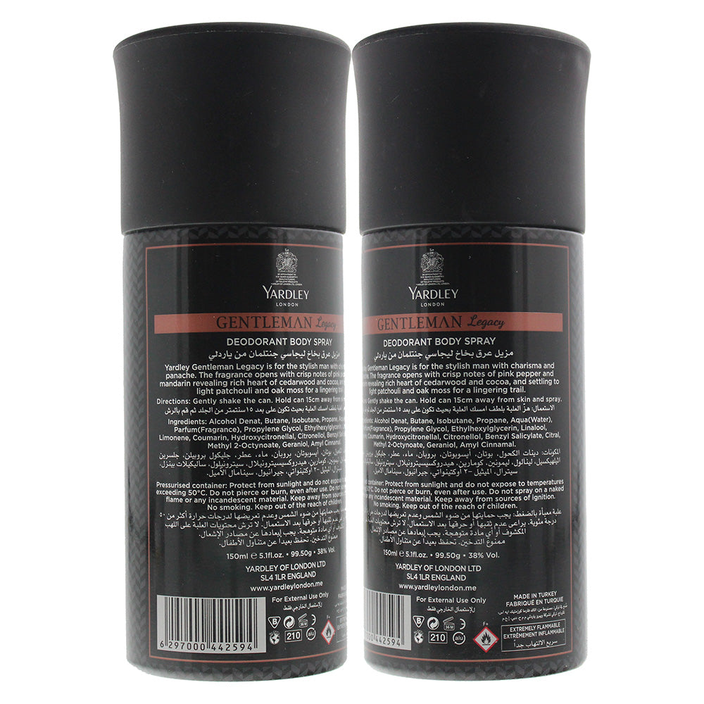 Yardley Gentleman Legacy Body Spray 150ml