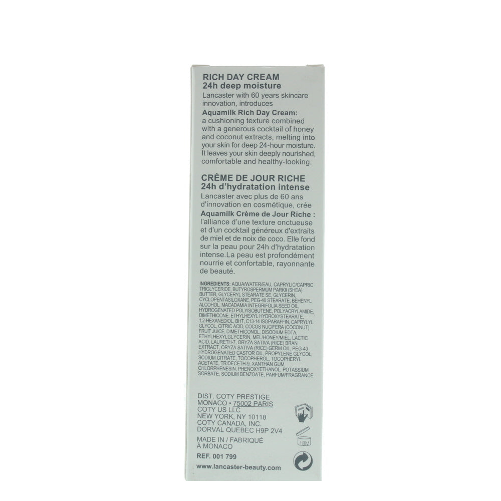 Lancaster Aquamilk Rich Day Cream 50ml