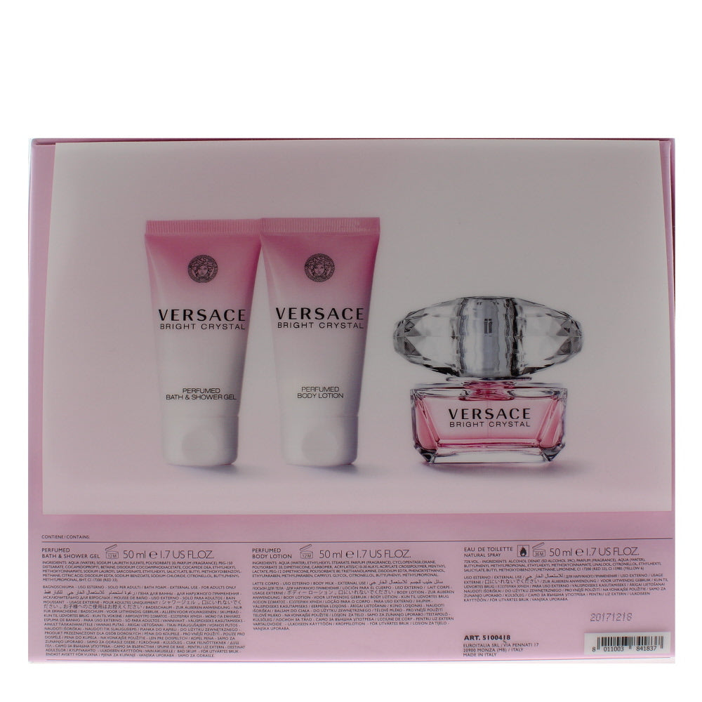 Versace Bright Crystal Eau de Toilette 3 Pieces Gift Set