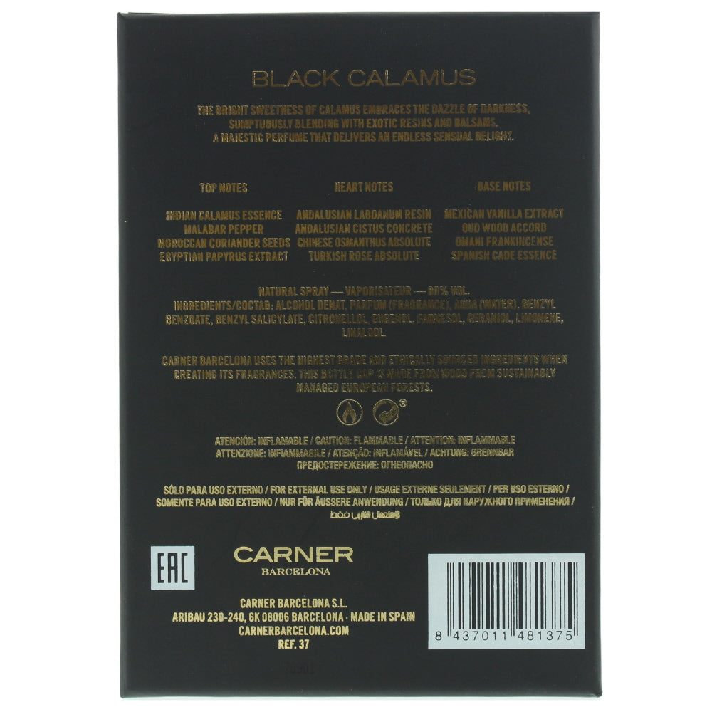 Carner Barcelona Black Calamus Eau de Parfum 50ml