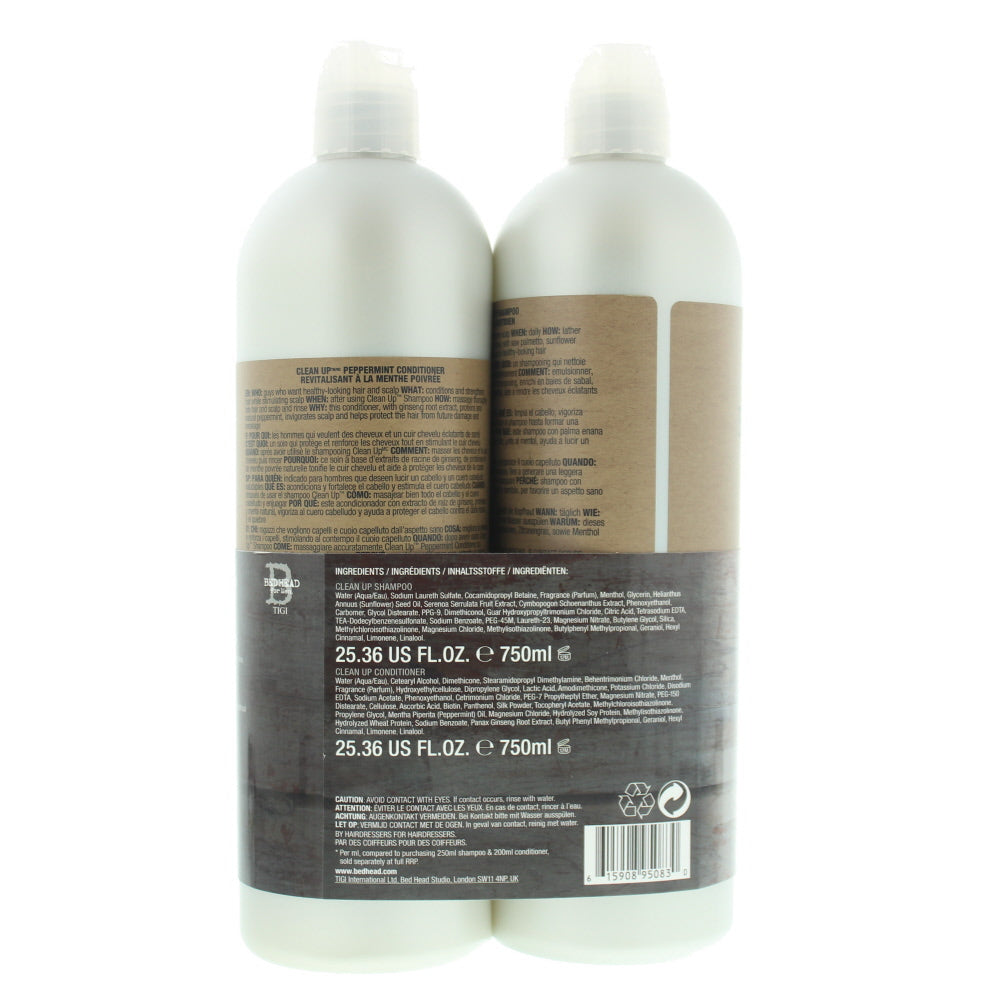 Tigi Bed Head For Men Clean Up Duo Pack Shampoo & Conditioner 750ml