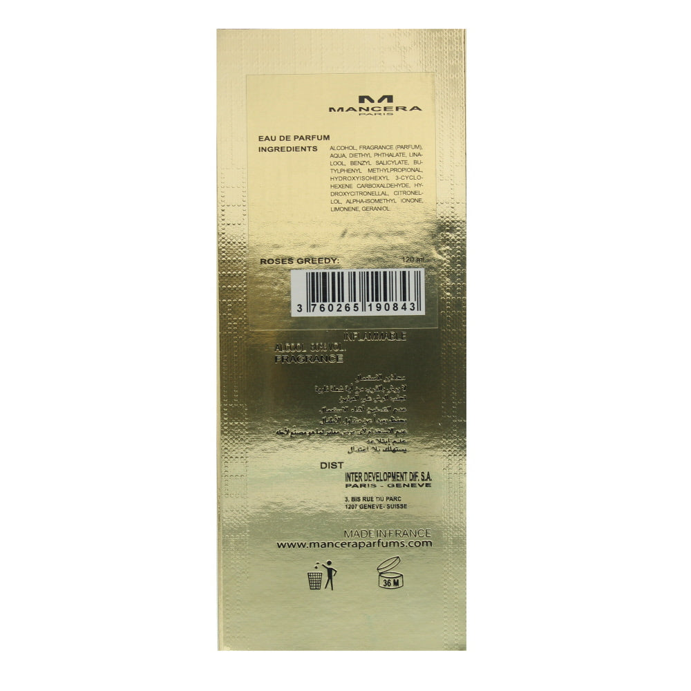 Mancera Paris Roses Greedy Eau de Parfum 120ml
